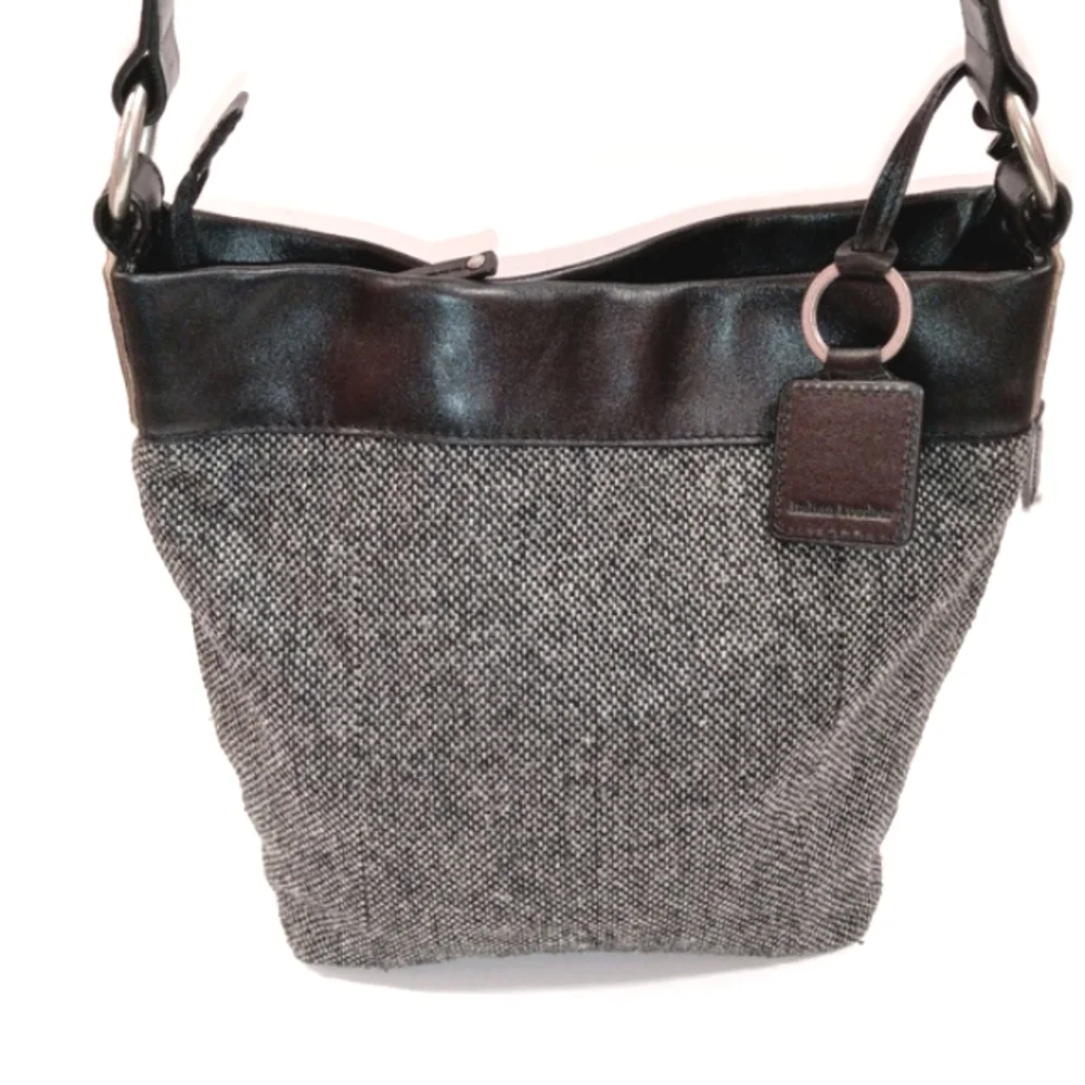 ELLINGTON Wool Tweed & Italian Leather Shoulder Tote Bag